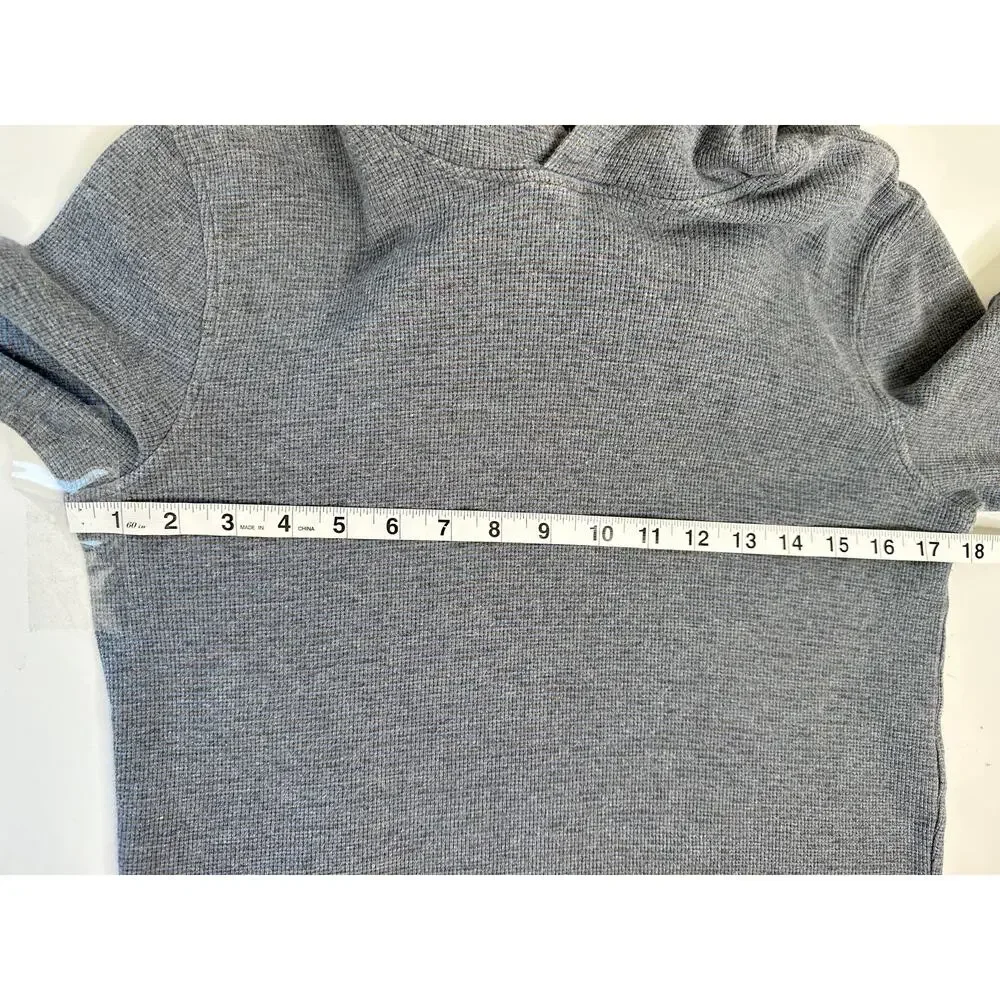 Michael Kors Blue Waffle Knit Hoodie Sweater Long Sleeve Winter Casual Comfort S